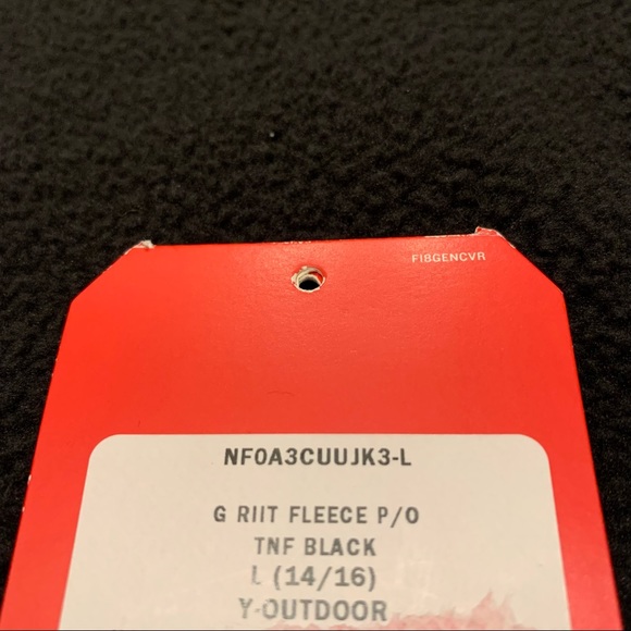 Girls North Face Riit Fleece pullover hoodie black white Large 14 - Picture 8 of 9